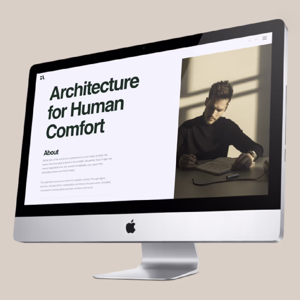Badiarov Architects redesigned website shown in context
