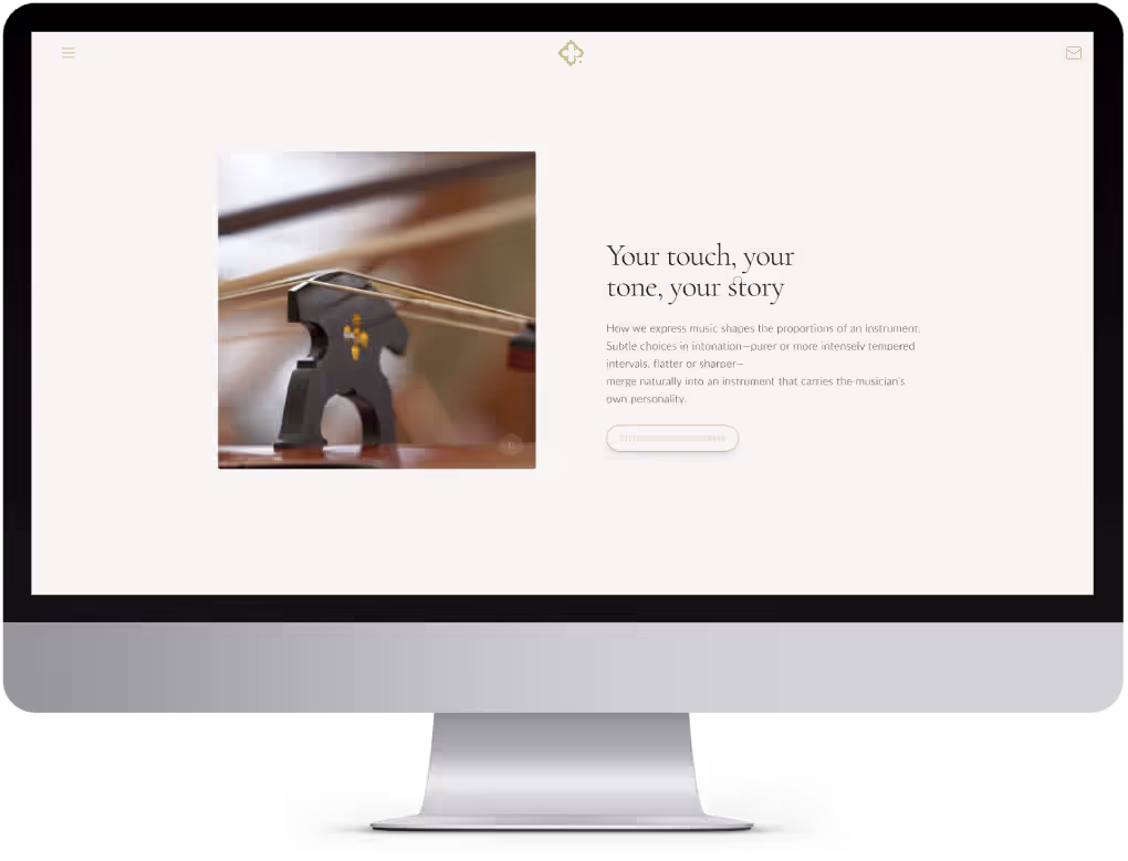 Badiarov Violins redesigned website shown in a desktop mockup