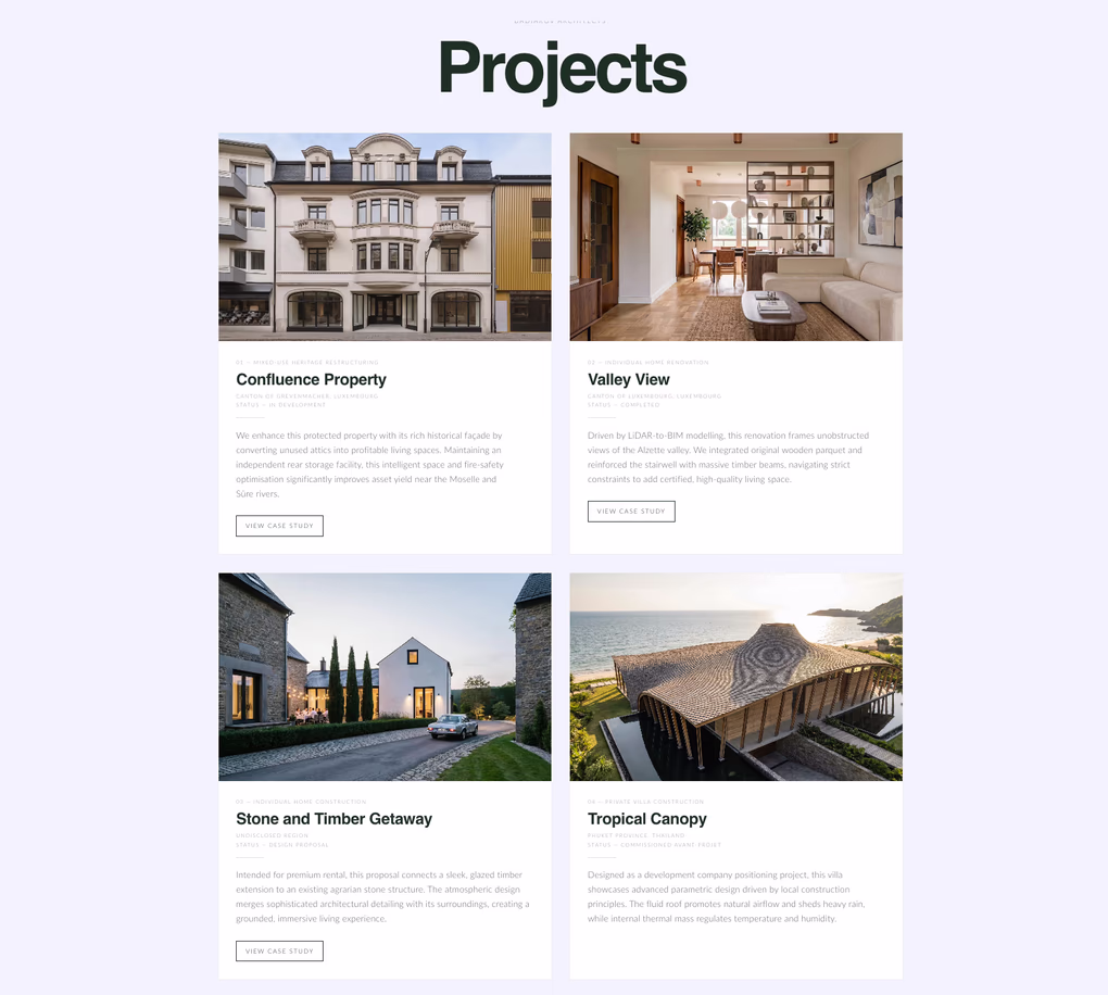 Badiarov Architects curated project archive