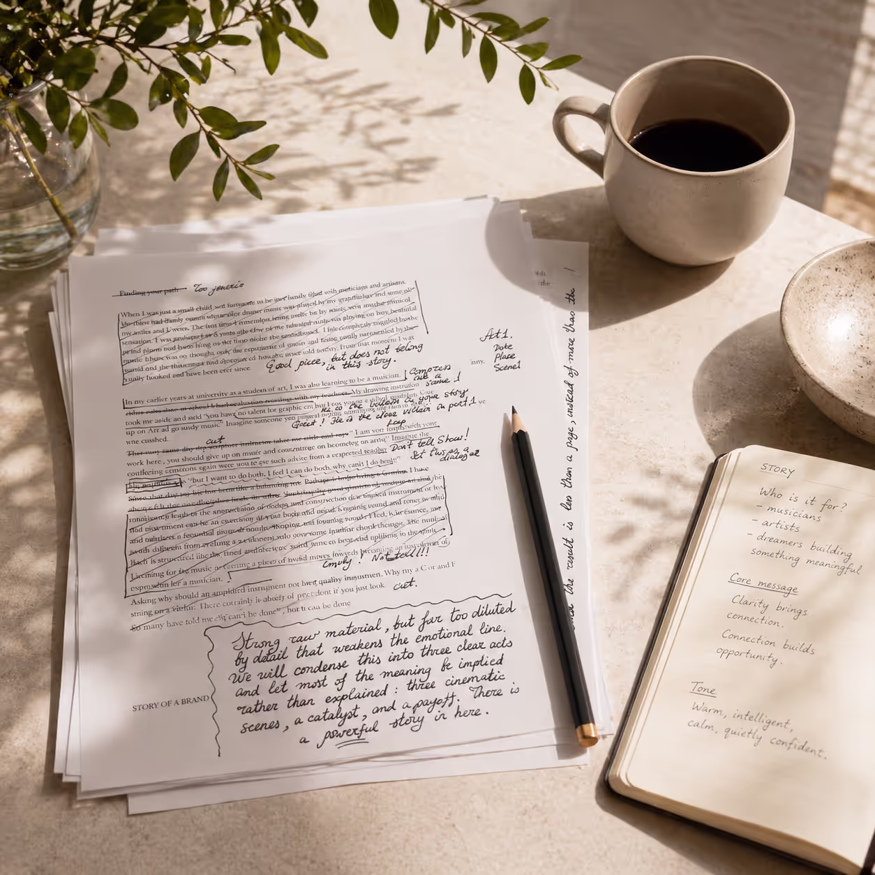 Editorial notes for website story and messaging